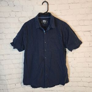 Men's Monument Casual Blue Button-Down Shirt, Size XL